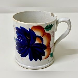 Early 19th Century Antique Gaudy Welsh GRAPE Pattern Lustreware Child's Mug